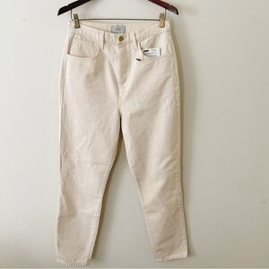 Triarchy Dye-Free Organic Cotton Off-White Cream Straight Leg Jeans Sz 29 NWT